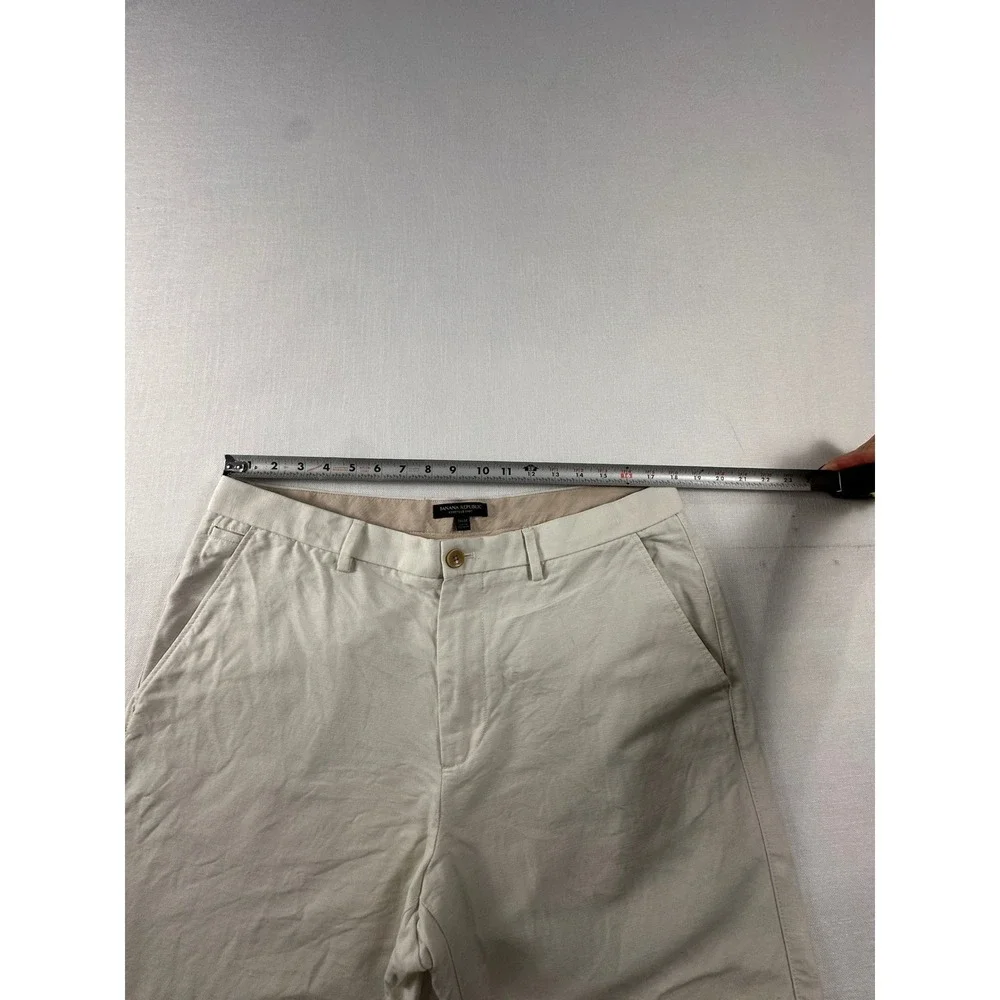 Banana Republic‎ Kentfield Pant Cream Linen Cotton Blend Straight Leg 36x32